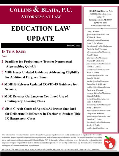 Education Law Update Spring 2022