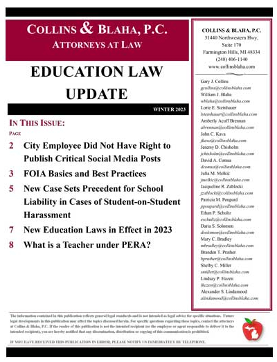 Education Law Update Winter 2023